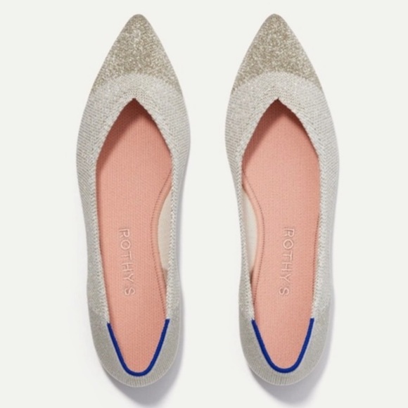 Rothy's Shoes - Rothy's the Point Diamond Metallic Flats